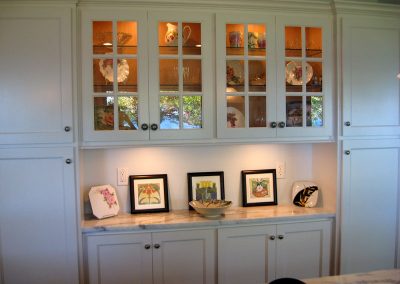 Dining room hutch with display cabinet and countertop